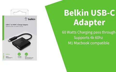 Belkin USB-C to HDMI 60W Adapter supports MacBook